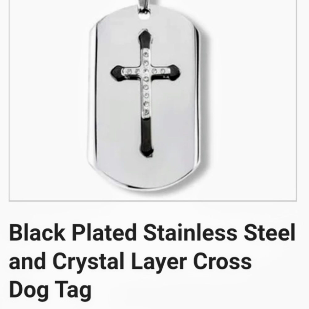 Cross Dog Tag Pendant